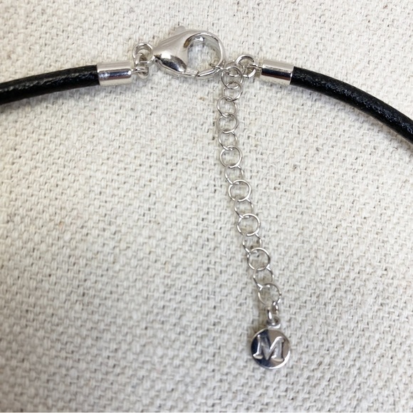 Majorica Pearl Sterling Knot Leather Necklace - Picture 6 of 11